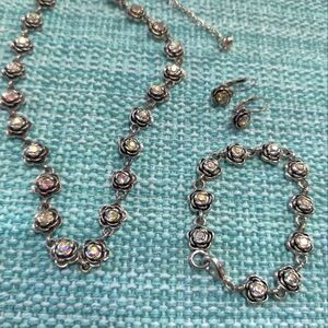 Rose Necklace, Bracelet and Earring Set
